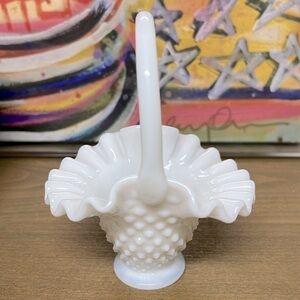 Small Milk Glass Basket